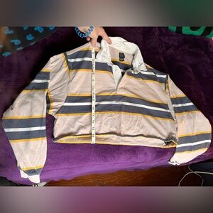 UO Multicolor Striped Crop Top Cotton